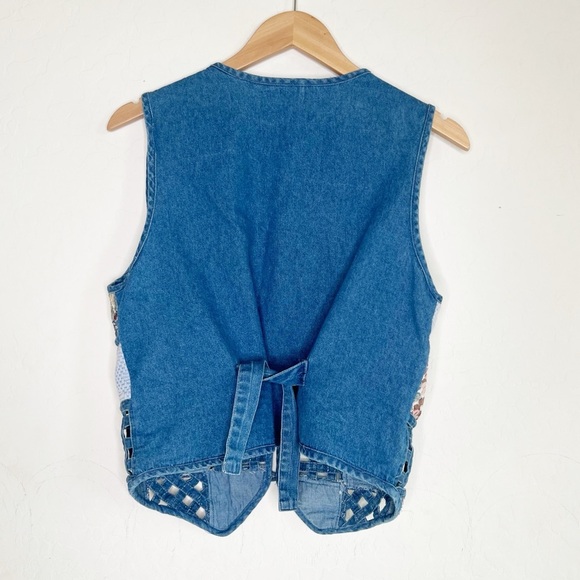 Vintage 90’s Patchwork Denim Tapestry Vest - Picture 5 of 6